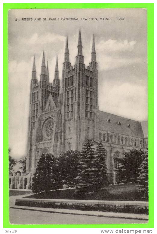 LEWISTON, ME - PETER´S AND ST PAUL´S CATHEDRAL - AMERICAN ART POST CARD CO - - Lewiston