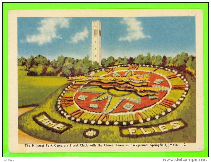 SPRINGFIELD,MA. - THE HILLCREST PARK CEMETERY FLORAL CLOCK - - Springfield