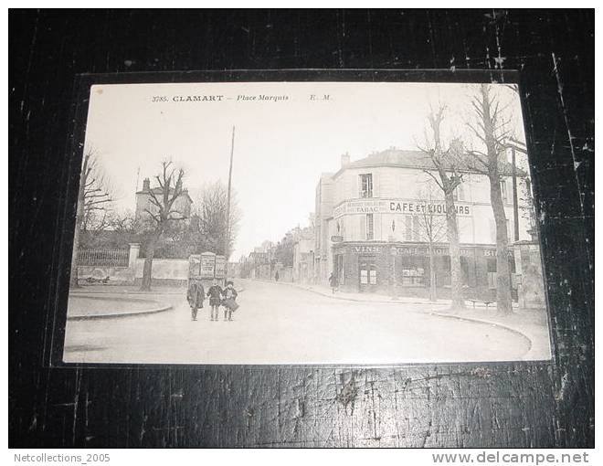 CLAMART - PLACE MARQUIS + TROIS ENFANTS - MAGASIN CAFE LIQUEURS VINS - 92 HAUTS DE SEINE - CARTE POSTALE FRANCE - Clamart