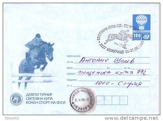 1999 Sport IX Volvo World Cup In Bozurishte  P . Stationery + Cancelled Special  Bulgaria/ Bulgarie - Reitsport