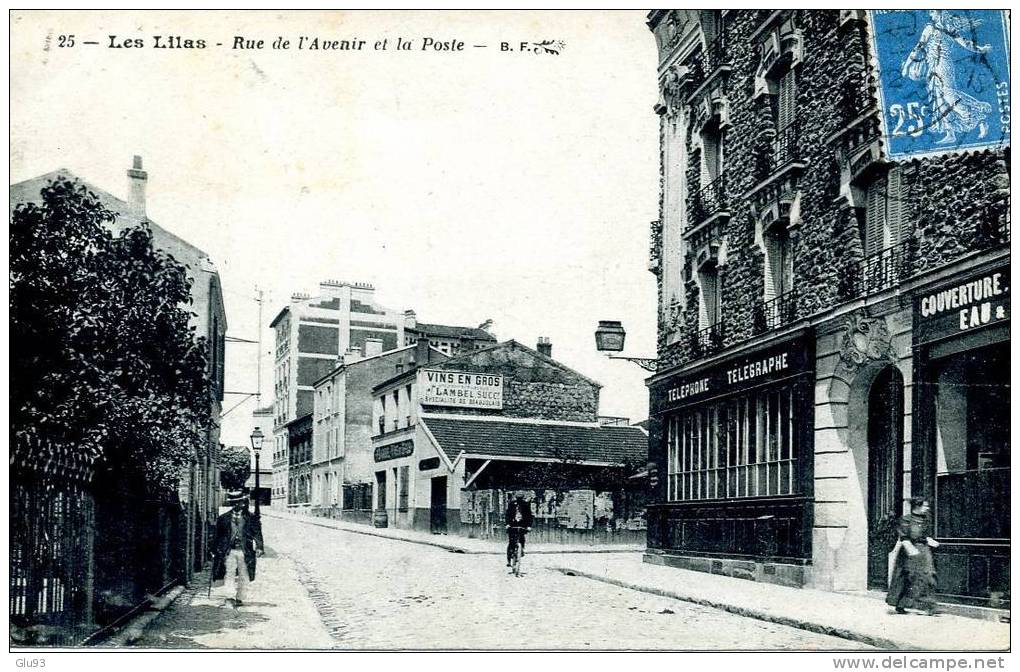 CP - Les Lilas (93) - Rue De L'Avenir Et La Poste - B.F. - N° 25 - Les Lilas