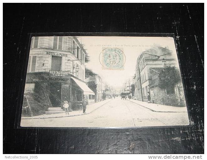 CLAMART - RUE DE PARIS PRISE DE LA RUE CHEFDEVILLE - HOTEL DE PARIS + TABAC - 92 HAUTS DE SEINE - CARTE POSTALE FRANCE - Clamart