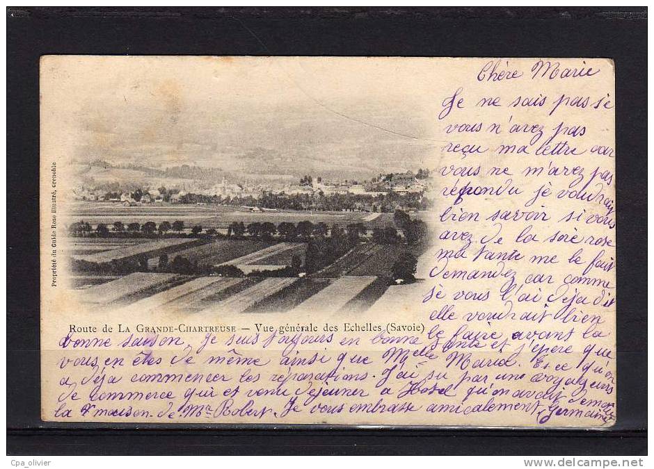 73 LES ECHELLES Vue Générale, Ed Guide Rose, Route Grande Chartreuse, 1912, Dos 1900 - Les Echelles