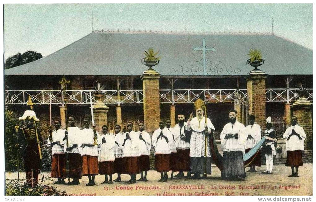 AFRIQUE - CONGO FRANCAIS - BRAZZAVILLE - CORTEGE EPISCOPAL De Mgr AUGOUARD De NOEL 1920 - Brazzaville