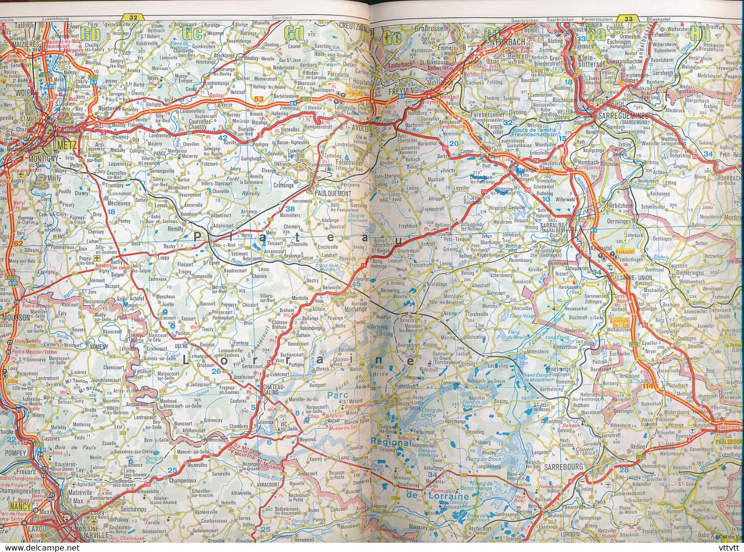 EURO-ATLAS FRANCE - BENELUX (Belgique, Hollande, Luxembourg) 1991-1992, Echelle 1:300.000 - Kaarten & Atlas