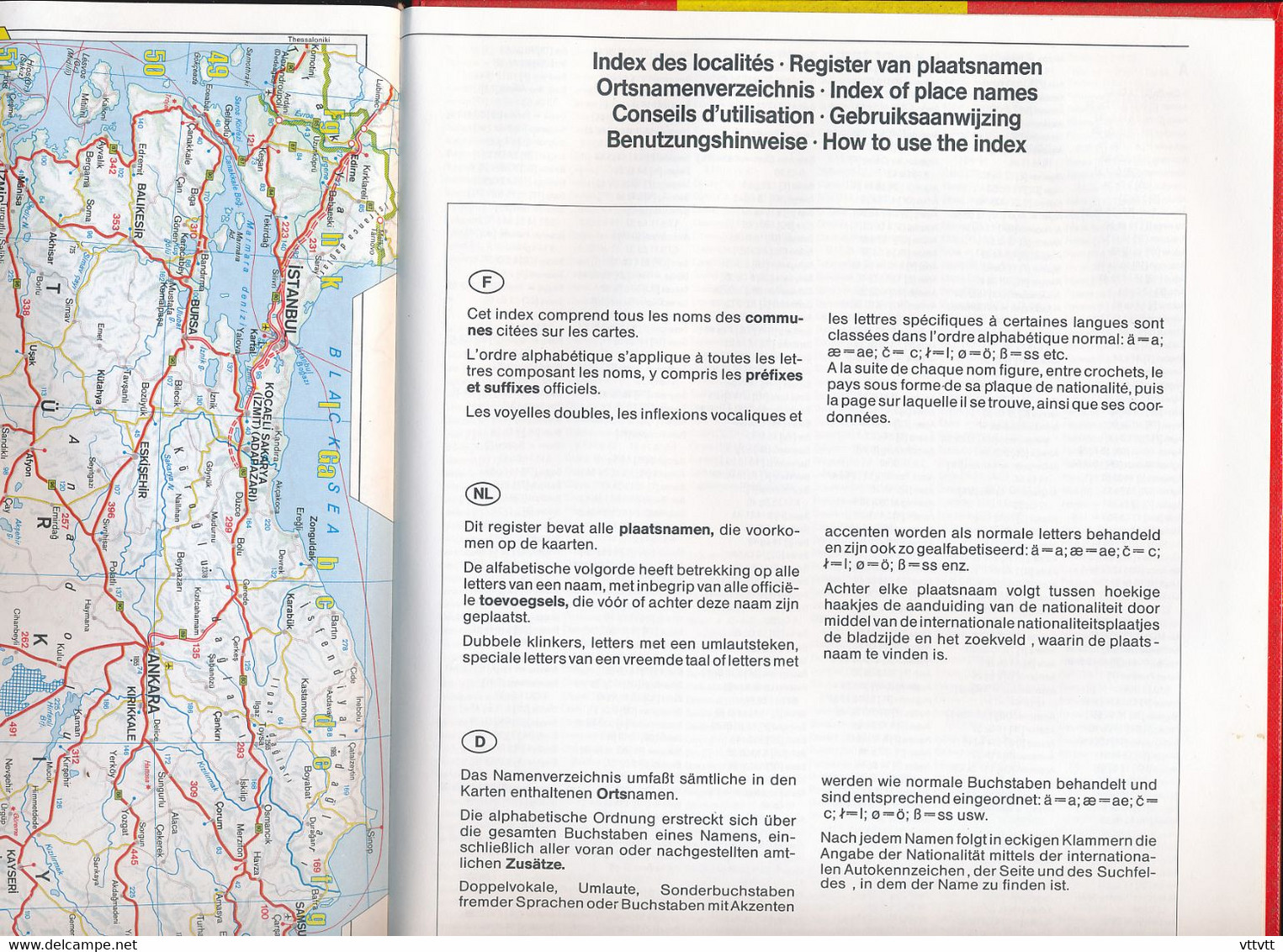 EURO-ATLAS FRANCE - BENELUX (Belgique, Hollande, Luxembourg) 1991-1992, Echelle 1:300.000