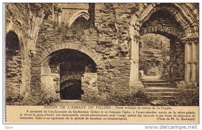 Abbaye De Villers  Porte Trilobee Et Entree De La Crypte - Villers-la-Ville