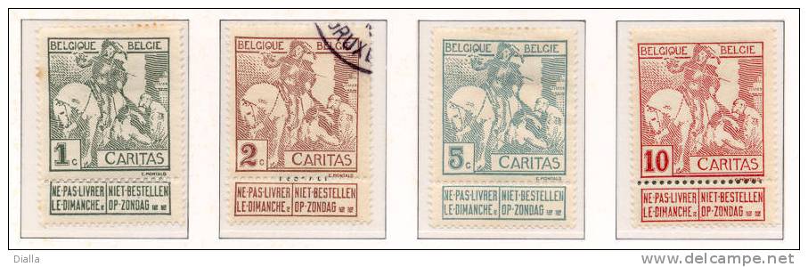 °1910 84/87 CARITAS * MH & O, Cote € 18.00 - 1910-1911 Caritas