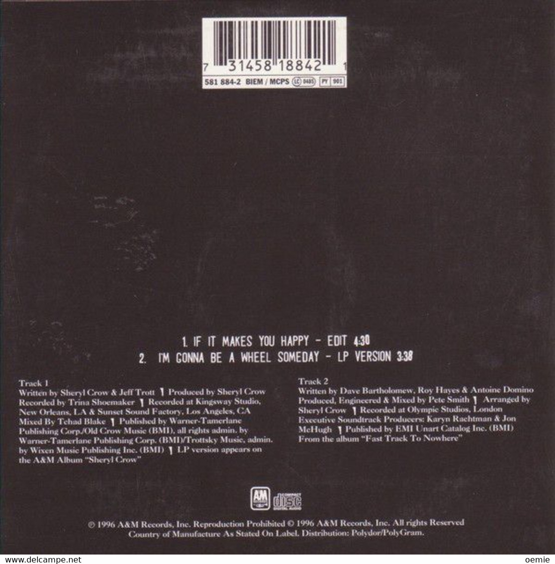 SHERYL  CROW   /  IF IT MAKES YOU HAPPY   CD SINGLE   COLLECTION - Sonstige - Englische Musik