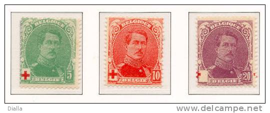 °1914 CROIX ROUGE 129a/131 * MH, Cote € 22.00 - 1914-1915 Red Cross