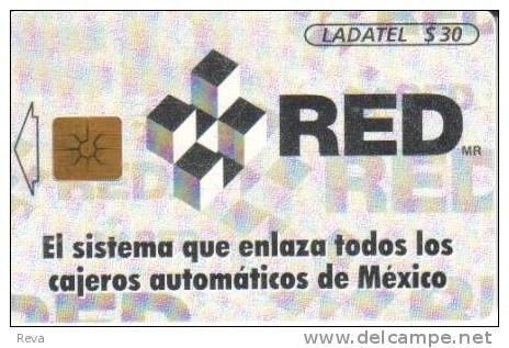 MEXICO $30  RED   CASH MACHINES SOMETHING ? AD CARD  CHIP READ DESCRIPTION !!! - Mexico