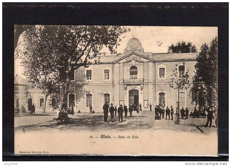 30 ALES ALAIS Hotel De Ville, Mairie, Animée, Ed NG 24, 1905 - Alès