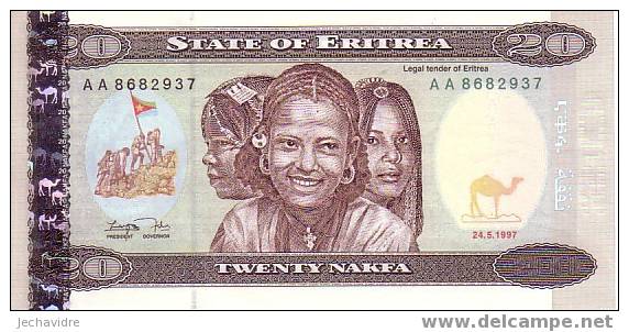 ERYTHREE   20 Nafka   Daté Du 25-05-1997   Pick 4     ***** BILLET  NEUF ***** - Eritrea