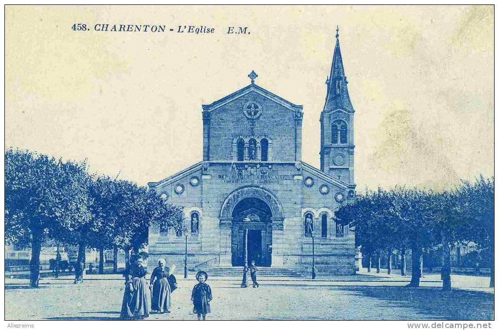 CPA 94 : CHARENTON   église Animée  A VOIR  !! - Charenton Le Pont