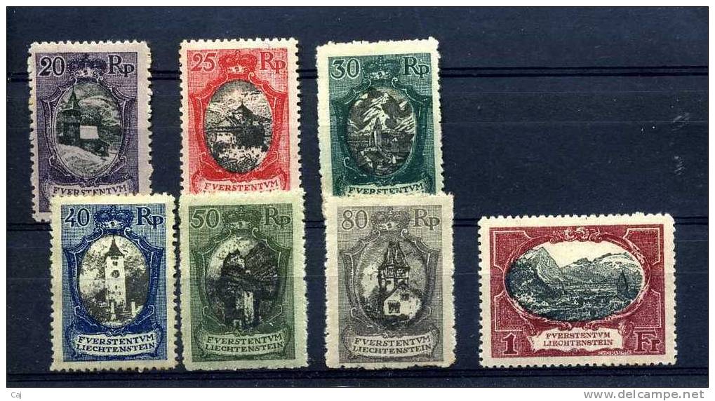 Liechtenstein  :  Yv  52-54 + 56-59  * - Unused Stamps