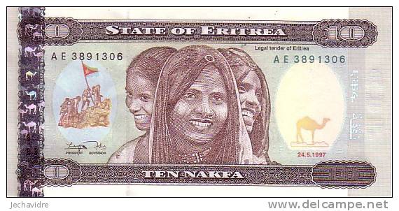 ERYTHREE   10 Nafka  Daté Du 24-05-1997   Pick 3     ***** BILLET  NEUF ***** - Eritrea