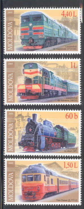 2005 MOLDOVA Locomotives. Trains 4v MNH - Moldova