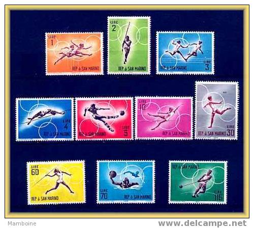 Saint Marin N  605/14  Jeux De Tokio. 10 Val.  Serie Compl..neuve G. Sans Trace. - Unused Stamps