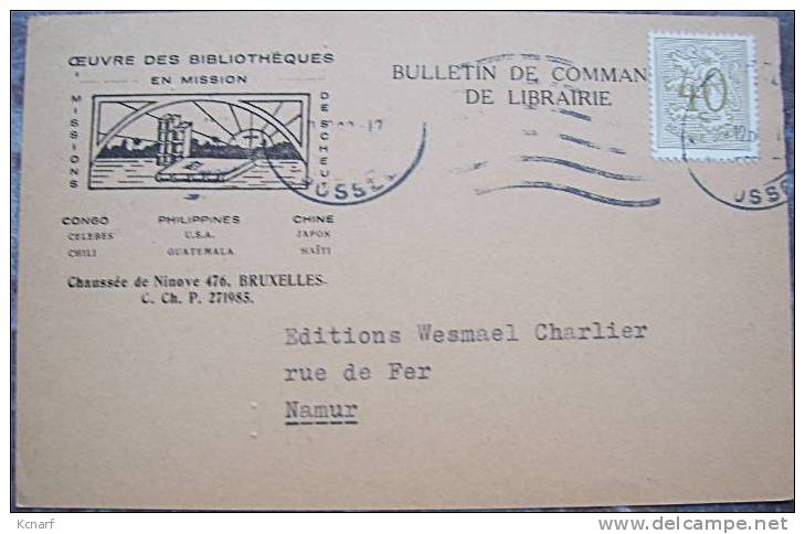 CP De BRUXELLES / BRUSSEL " Oeuvre Des Bibliothèques En Mission , Chée De Ninove 476 " . - Autres & Non Classés