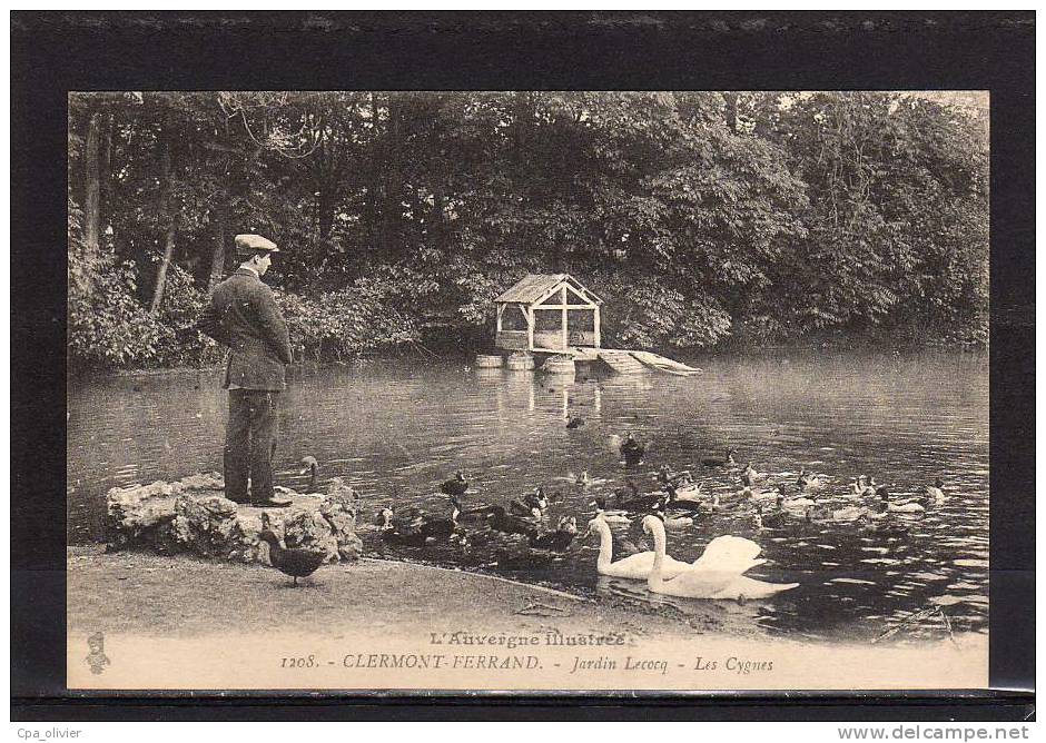 63 CLERMONT FERRAND Jardin Lecoq, Mare Aux Cygnes, Animée, Ed BFSG 1208, Auvergne Illustrée, 192? - Clermont Ferrand