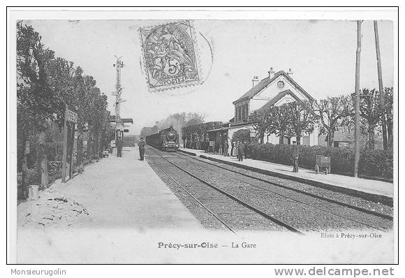 60 )FL) PRECY SUR OISE, La Gare, Eluis Edit, Vue Intérieure, Arrivée Du Train, ANIMEE /** - Précy-sur-Oise