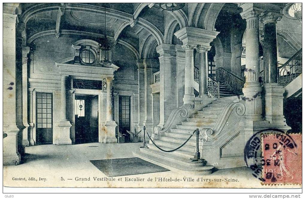 CPA - Ivry (94) - Grand Vestibule Et Escalier De L'hôtel De Ville - N° 5 - Ivry Sur Seine