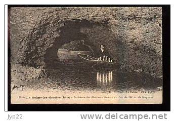 Jolie CP Ancienne 38 La Balme Les Grottes Intérieur Des Grottes Retour Du Lac - Neuve Ed Roux 25 - La Balme-les-Grottes