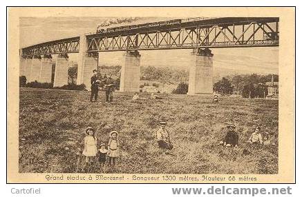 MORESNET-VIADUCT-TRAIN-TREIN-CARTE ANIMEE-GENDARME-SOLDATS-ENFANTS-ENVOYEE- VOYEZ LES 2 SCANS ! ! ! - Plombières