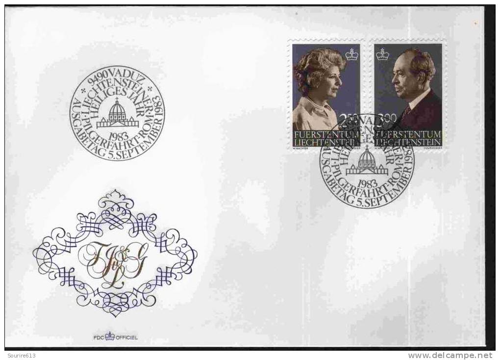 Fdc Liechtenstein 1983 Familles Royales Princesse Gina & Prince Franz Joseph II - Familles Royales