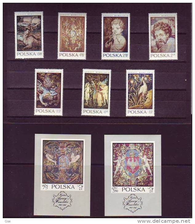 POLONIA 1970 - Yvert 1889/95** + BF 48/9** - Tappezzeria - Unused Stamps