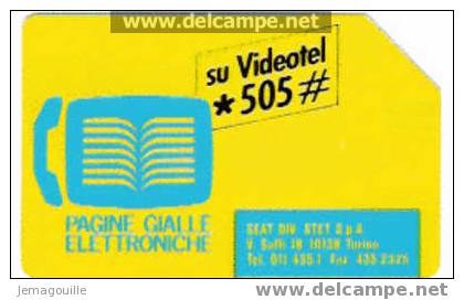 TELECARTE ITALIE 30.06.- 1993 SU VIDEOTEL 505 LIRE 5000 - Sammlungen