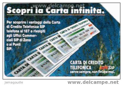 TELECARTE ITALIE 30.06.1993  SCOPRI LA CARTA INFINITA LIRE 5000 * - Sammlungen