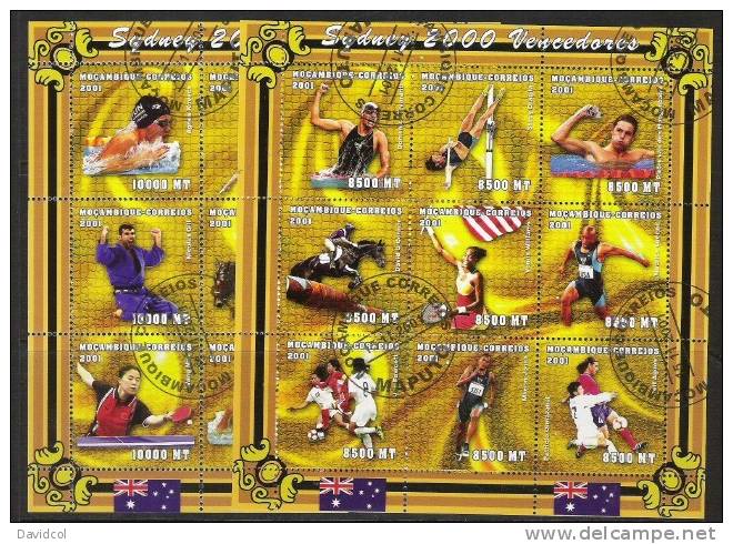 R119.-.MOZAMBIQUE  - 2001- OLYMPIQUES SYDNEY`2000 - SCOTT # : 1423-24. FOLDED  USED SHEETS - Summer 2000: Sydney