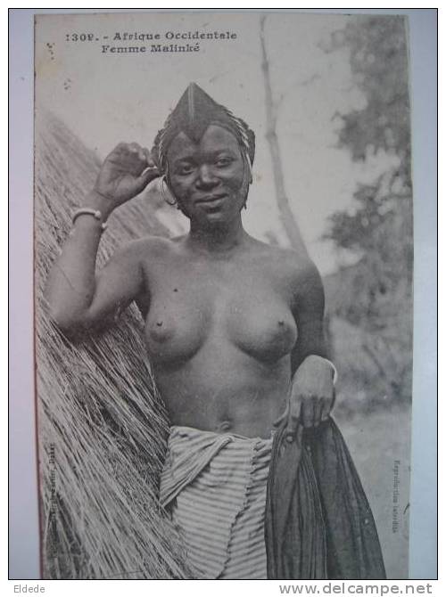 Femme Malinké Seins Nus Fortier - Guinée