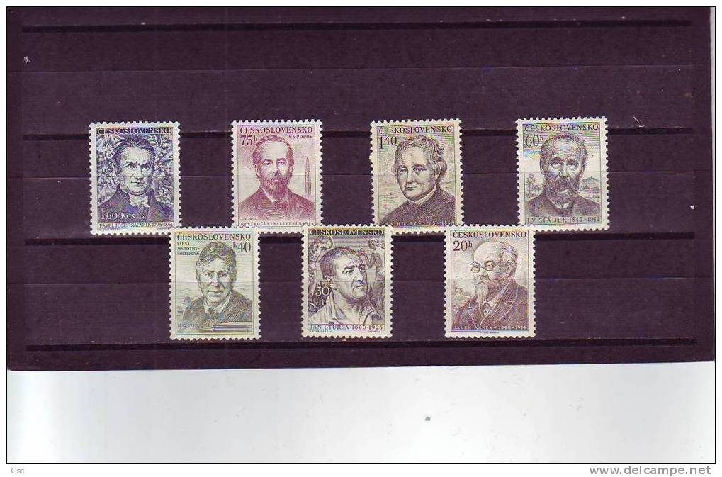 CECOSLOVACCHIA 1955 - Yvert 805/11** - Uomini Illustri - Unused Stamps