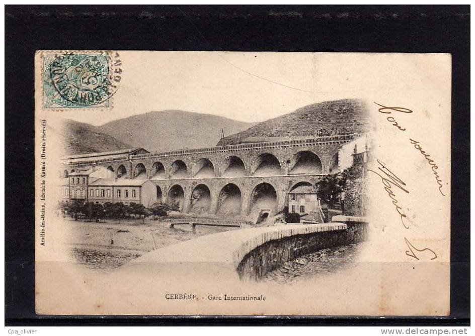 66 CERBERE Gare Internationale, Vue Générale, Ed Xatard, 1904, Dos 1900 - Cerbere