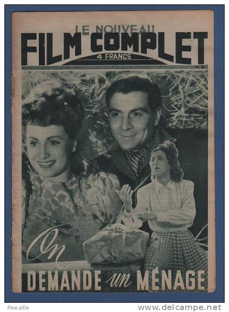 LE NOUVEAU FILM COMPLET 1947 - ON DEMANDE UN MENAGE - GILBERT GIL - ROBERT DHERY - DENISE GREY ...- J. METTRA - MIRAMAR - Magazines