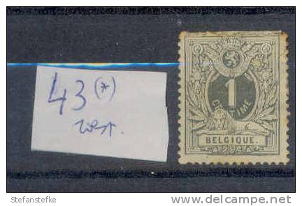 Belgie Ocb Nr :  43 (*) Rouillé Sans Gomme (zie Scan Tanding ) - 1869-1888 Lion Couché