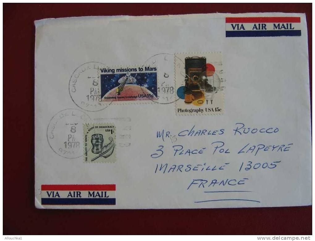 MARCOPHILIE LETTRE USA ETATS UNIS PORTLAND POUR MARSEILLE FRANCE 1978 - Briefe U. Dokumente