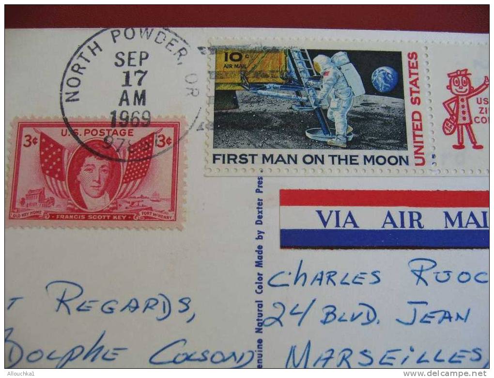 MARCOPHILIE LETTRE USA ETATS UNIS PORTLAND POUR MARSEILLE FRANCE 1964 + CP PHOTO D'UN CHEF INDIEN - Lettres & Documents