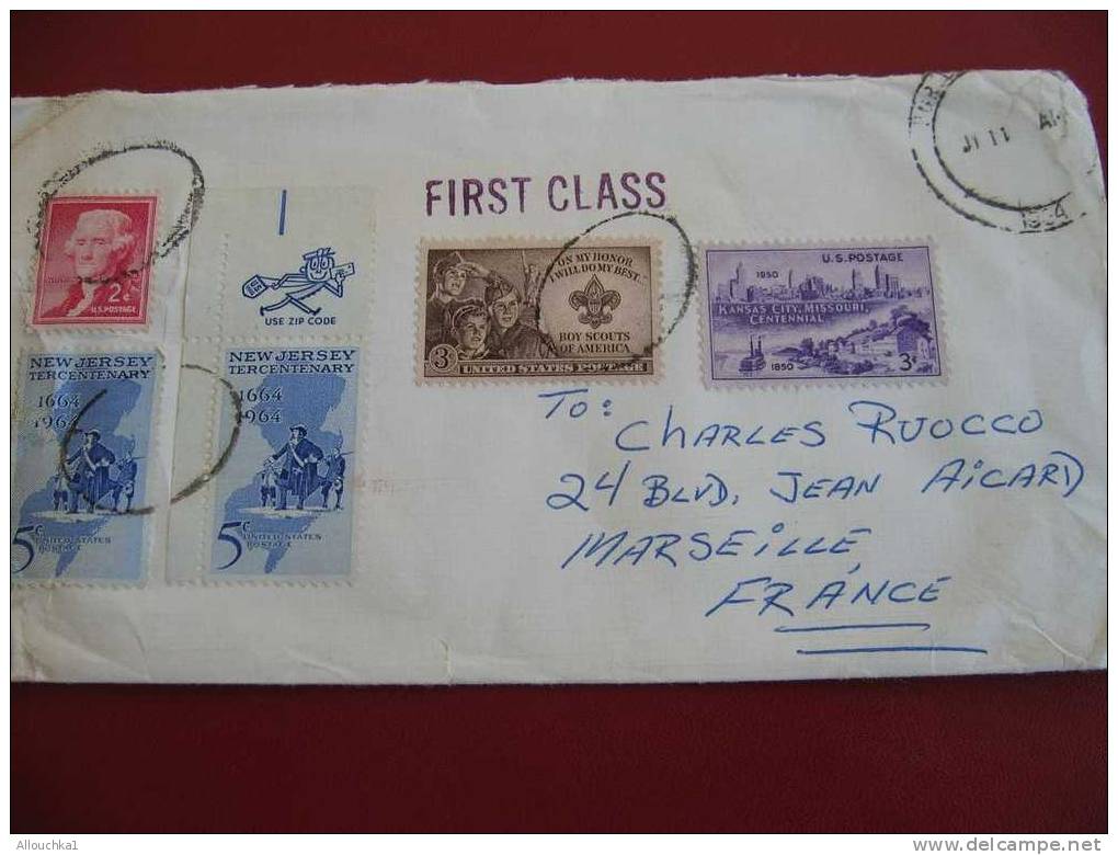 MARCOPHILIE LETTRE USA ETATS UNIS PORTLAND POUR MARSEILLE FRANCE 1964 - Storia Postale