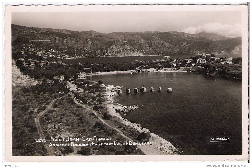 SAINT JEAN CAP FERRAT 06 Anse Des Fosses Et Vue Sur Eze Et Beaulieu Photographie Veritable - Saint-Jean-Cap-Ferrat