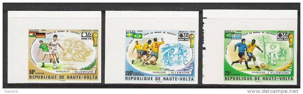 R136.-.HAUTE VOLTA -1974 - SOCCER/ FOOTBALL/ FUTBOL- IMPERFORATE SET- SCOTT  # : ??   MNH - - 1974 – West Germany