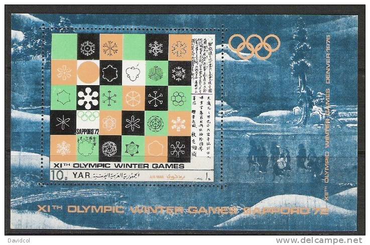 R143.-.YEMEN .- OLYMPIQUES HIVER- SAPPORO`72 -S/S - MI # :BLOCK 161 - ( 11.00 EUROS ) MNH - - Winter 1972: Sapporo