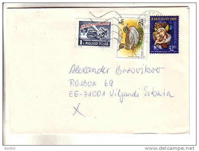 GOOD Postal Cover HUNGARY To ESTONIA 2002 - Good Stamped: Christmas; Birds & Transport - Brieven En Documenten