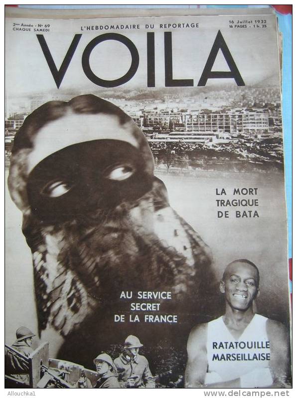 REVUE " VOILA " HEBDOMADAIRE DU REPORTAGE PARAISSANT CHAQUE SAMEDI  VOIR JOUR & MOIS SUR PHOTO  DU SCANN  / ANNEE 1932 - 1900 - 1949