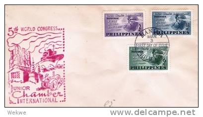 Phi023/  PHILIPPIENEN - Junior Chamber Kongress 1950, FDC Mit Cachet.. - Philippinen