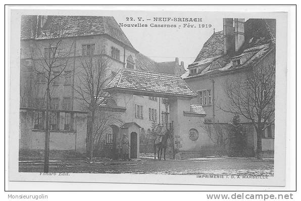 68 )FL) NEUF BRISACH, Nouvelles Casernes, ANIMEE, Février 1919, N° 22 Vonarb Edit, - Neuf Brisach