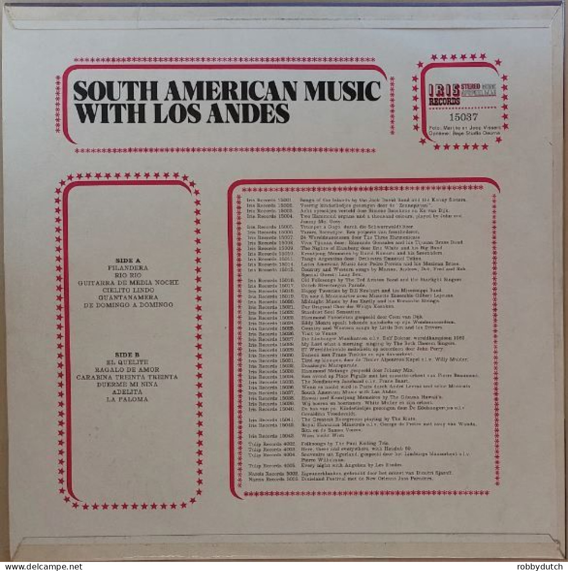 * LP * SOUTH AMERICAN MUSIC WITH LOS ANDES - Música Del Mundo