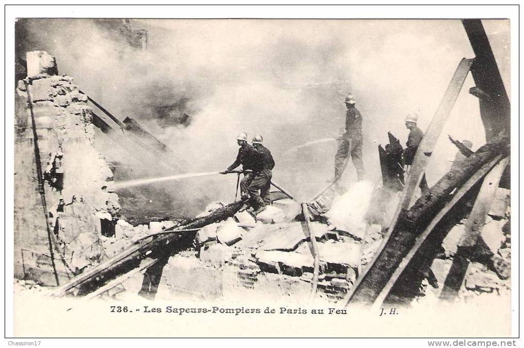 75 - LES SAPEURS-POMPIERS DE PARIS Au Feu - Feuerwehr